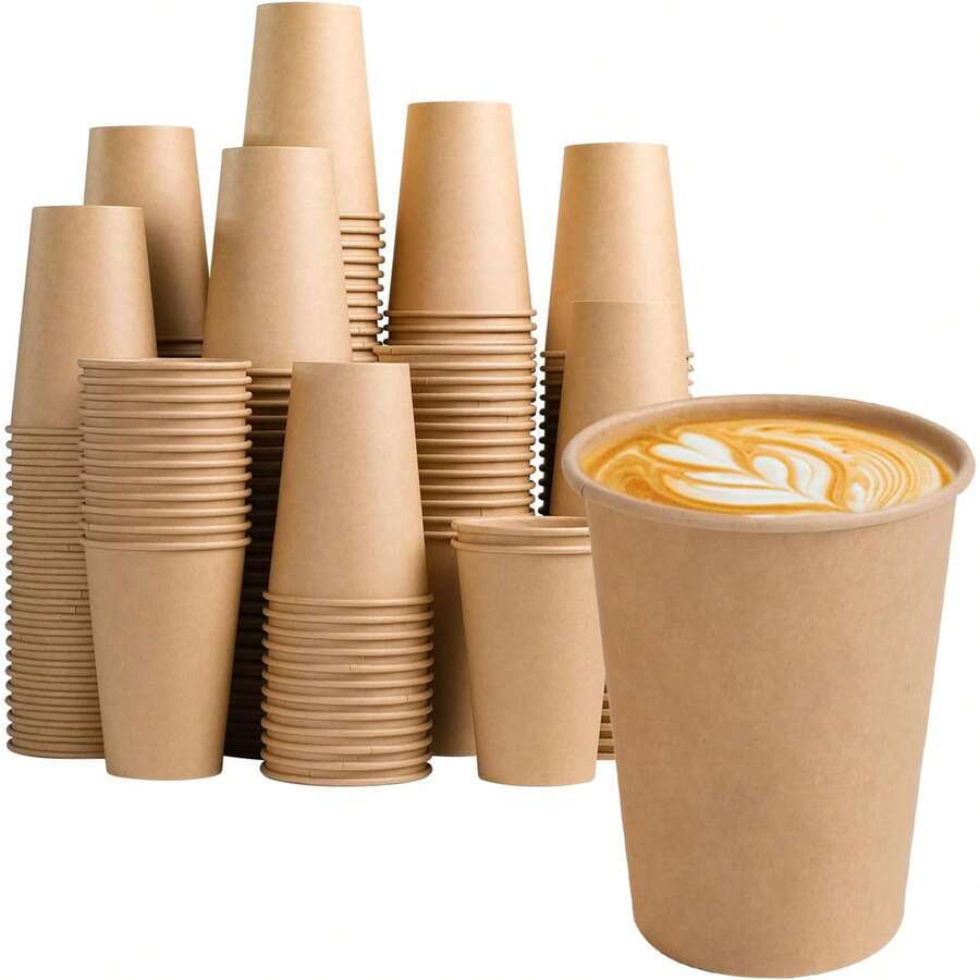 1个12盎司牛皮纸杯,咖啡杯,冷热饮杯,茶杯,水杯,游戏杯,结实耐用,可重复使用,适合生日派对、婚礼、户外露营、母亲节礼物、公司团队建设等场合。 - 彩色 - 查看 1