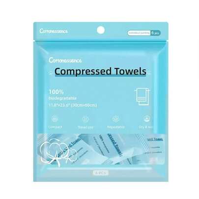 Bộ 6 khăn du lịch thấm hút tốt, đóng gói riêng lẻ, chất liệu microfiber siêu mềm mại và thấm hút cao - Thích hợp cho phòng tập thể dục, spa, khách sạn, cắm trại - Khăn dùng một lần (bộ 6 chiếc), vật dụng thiết yếu cho tập luyện thể dục, du lịch.
