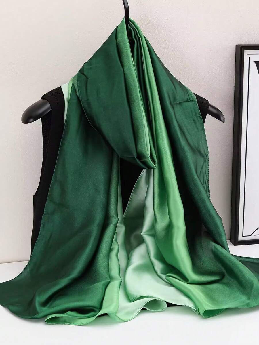 1件新款缎面渐变手绘披肩/围巾 - 彩色 - 查看 1