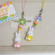 MIFFY 1个可爱卡通米菲兔领结创意钥匙扣，随机朋克风钥匙扣包饰 - 彩色 - 查看 3