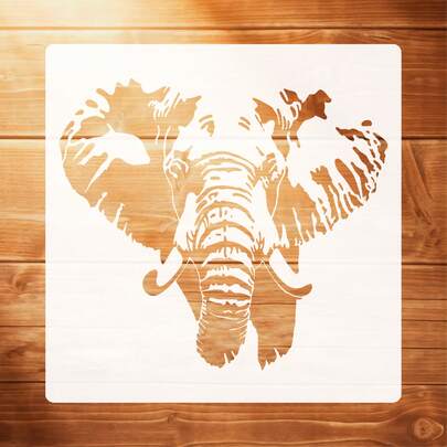 Large Size - Elephant Painting Template, Washable Reusable Animal Painting Stencil, Suitable For DIY Crafts, Elephant Design, Wall Art, Craft Design, Fine Art, Wooden Furniture, Scrapbooking And Handicrafts