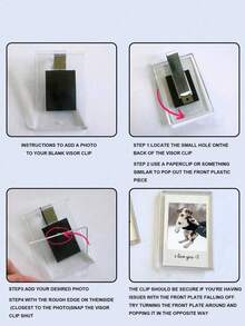 1pc Personalized Car Sun Visor Photo Frame Clip, Customized Photo Car Decor, Couples Gift, Cute Pets, Acrylic Car Sun Visor Photo Frame - Durable PMMA Material, Perfect For Couples And Pet Memorabilia, Easy To Install Dashboard Accessory, Record Precious Memories, Fits All Car Models, Car Sun Visor - A - View 10