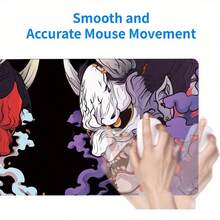 1 Large Japanese Ukiyo-E Demon-Patterned Gaming Mouse Pad / Keyboard Desk Mat With Non-Slip Base - Suitable For Home, Office, Gaming, And Work - Mouse Pad - View 6