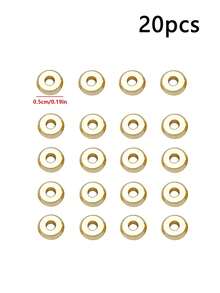 20 hạt đệm tròn dẹt mạ vàng 18K, lỗ lớn, phụ kiện làm trang sức, thích hợp cho vòng tay và dây chuyền, hạt đồng thời trang, hạt đệm rời tự làm trang sức thủ công. - tròn - Xem 8