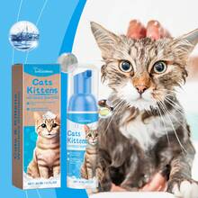 Cat Cleansing Mousse, Gentle & Non-Irritating Pet Cleaning Foam, Mild Care For Cat's Body And Paws Daily - 60ml - View 2