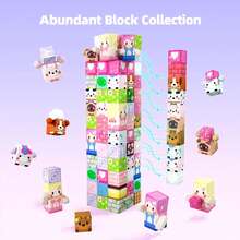 50-300pcs Magnetic Building Blocks Toys, Pink Forest Park DIY 3D House & Forest With Cute Animal Cubes - Upgraded STEM Sensory Toys, Imaginative Construction Toys, Educational Toys, Creative Birthday/Children's Day Gift - Multicolor - View 6