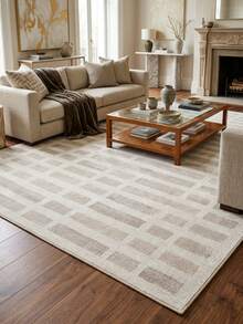 1pc Modern Vintage Geometric Colorful Striped Plush Area Rug/Carpet/Bath Mat/Door Mat/Runner, Soft Faux Wool, Suitable For Bathroom, Kitchen, Entryway, Hallway, Bedside, Living Room, Bedroom, All Season Machine Washable Home Decor - Multicolor - View 1