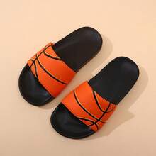 Nuevas sandalias deportivas para niños de primavera/verano, zapatillas tipo zapatilla de baloncesto para niños con estilo slip-on, suela suave antideslizante, uso casual en el hogar para niños mayores - Negro - Ver 2