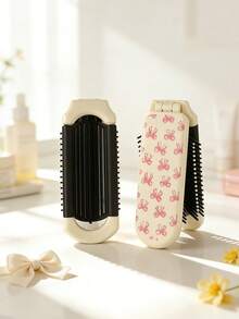 1 chiếc lược gấp gọn bằng nhựa ABS cầm tay có gương soi độ nét cao, lược gấp kiểu nơ tích hợp gương 2 trong 1, tiện lợi cho gia đình, trang điểm, đi làm hàng ngày, du lịch, quà tặng cho bạn gái, sinh nhật. - Kiểu nơ - Xem 5