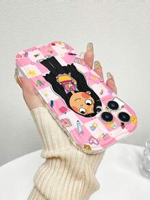 Profesora Cecilia, niña con temática escolar rosafunda de teléfono Fundas compatibles con ,Apple,VIVO,OPPO,,, y Honor.Fabricadas en silicona TPU,ofrecen protección contra golpes y caídas. - Blanco - Ver 6