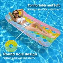 1pc Gradient Sequin Inflatable Floating Lounger, PVC Material Floating Boat, Summer Beach Water Relaxation Chair - Multicolor - View 6