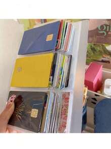 Album photo portable transparent givré de 120/240 pages - Livre de stockage grande capacité, peut stocker des billets de cinéma, des cartes postales, des cartes bancaires et des pièces d'identité, livre de rangement de petites cartes de 3 pouces, livre de cartes de visite, indispensable pour la rentrée scolaire, fournitures scolaires essentielles - Photo album - Voir 10