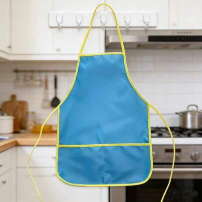 小号防水防污绘画围裙，无纺布材质，无口袋设计，家用，防水防污