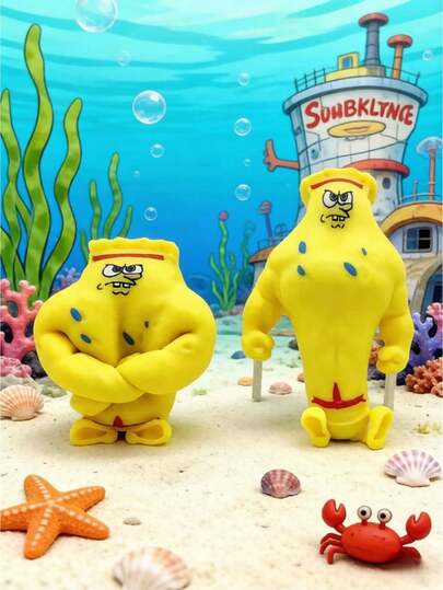 SpongeBob SquarePants 1 hoặc 2 món đồ chơi giảm căng thẳng theo chủ đề, búp bê nhồi bông giảm căng thẳng với họa tiết cơ bắp thú vị, búp bê bóp giảm căng thẳng được làm từ chất liệu siêu đàn hồi, vật trang trí để bàn cầm tay, giúp giảm lo âu hiệu quả. Có nhiều hình dạng khác nhau, thích hợp làm phần thưởng trong lớp học, quà tặng trong các bữa tiệc và quà tặng ngày lễ.