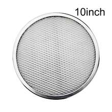 1 pieza Bandeja para hornear pizza de 8/10/12 pulgadas, Bandeja de malla sin costuras/antiadherente de grado comercial de aluminio para hornear pizza, Utensilios de cocina, Apta para horno, parrilla - Plateado - Ver 10
