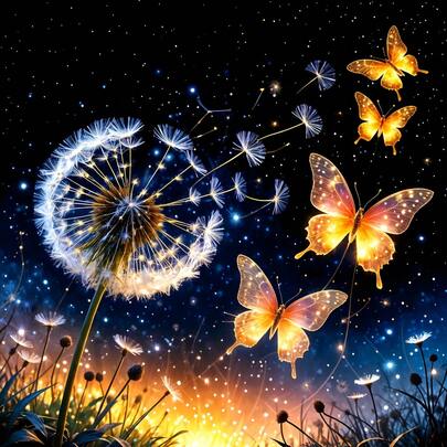 5D圆形钻石画套装，蝴蝶图案，全钻马赛克钻石画套装，适合初学者DIY钻石画，宝石艺术家居墙面装饰礼品