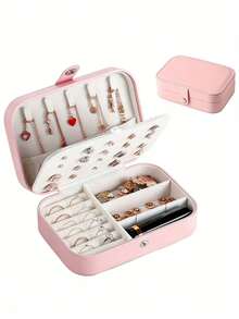 1 pezzo Portatile Scatola Portagioie da Viaggio, Mini Organizer per Gioielli, Piccolo Espositore Multifunzione per Anelli e Scatola Portagioielli, Adatto per Orecchini, Collane, Pendenti. Questa è una Scatola Portagioie Impermeabile in Poliestere con Grande Capacità, Un Elegante Confezione Regalo, Molto Adatta per Esposizione Quotidiana di Gioielli e Trasporto Portatile. - Multicolore - Visualizzare 11