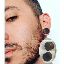 3 Pairs Gauges  Ears Wood Saddle Fit Solid Organic Ears Plug Gauges Double Flared Wooden Ear Tunn Stretcer Punk Piercing - 6mm2g - View 2