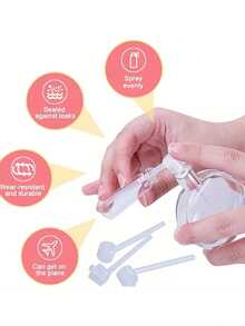 Bình xịt nước hoa có thể nạp lại, chai xịt mỹ phẩm bằng nhựa không mùi, chai xịt du lịch không chứa latex, dụng cụ nạp nước hoa cầm tay. - trắng - Xem 6