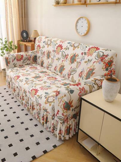 Vỏ bọc ghế sofa in họa tiết viền váy - Hiện đại và đơn giản, chống trơn trượt và bền, thiết kế có thể giặt, trang trí nhà cửa.