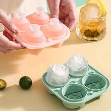 1pc Pink Mini Rose Silicone Mold, Ice Ball Mold - Multicolor - View 5