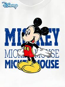 Bộ áo thun ngắn tay và quần short hình chuột Mickey dễ thương cho bé trai sơ sinh của Disney, họa tiết hoạt hình, co giãn, phù hợp cho bé mặc hàng ngày, món quà tuyệt vời. - trắng - Xem 6