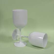 480毫升白色高脚杯，采用防碎耐压材料制成。香槟杯，适用于婚礼/派对/野餐，情人节礼物佳选。 - A - 查看 7