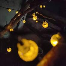 1pc Outdoor Solar Powered Waterproof Fairy String Lights, 20LED/100LED/200LED Crystal Ball Fairy Lights With 8 Lighting Modes, For Garden, Camping, Party, Standalone - Solar Powered, For Outdoor Decoration - Multicolor - View 14