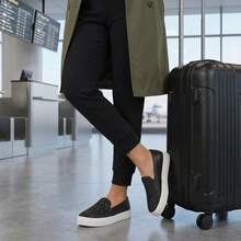 Women's Casual Slip On Tennis Calce Facil Platform Offer! - 黑與白 - 查看 4