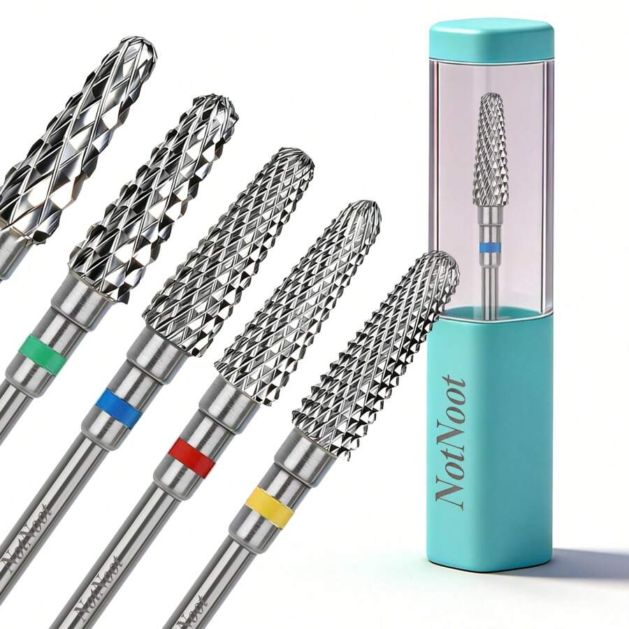 1 pezzo Punta per trapano per unghie in carburo di tungsteno NotNoot - 3/32" affusolata, altamente efficace per rimuovere il gel, adatta per trapano elettrico per unghie, per uso professionale in salone di bellezza e per manicure domestica - Multicolore - Visualizzare 1