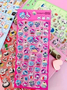 3D Stickers | Suitable For Smartphones, Bears, Fashionable Cups, Cameras, Etc. These Adorable Cartoon-Style Stickers Feature A "Reversible Magic" Shimmering Design, Sweet And Cute. Includes Children's Handbook, Decorative Materials, Small Designs, And Waterproof. - Multicolor - View 6
