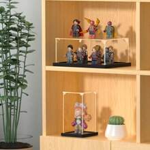 Acrylic Display Case For Collectibles Clear Acrylic Display Box For Lego Action Figures Doll Hobby Dustproof Stackable Storage Case Assembly Required Black Base 5.5 X 5.5 X 9.5 Inches - Đen - Xem 4