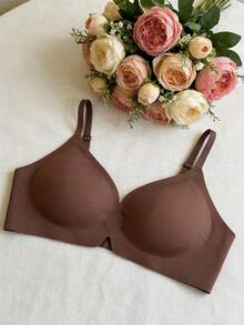 2 pièces Ensemble de lingerie minimaliste confortable et sexy avec design ajouré pour femmes, Soutien-gorge de sport - Multicolore - Voir 4