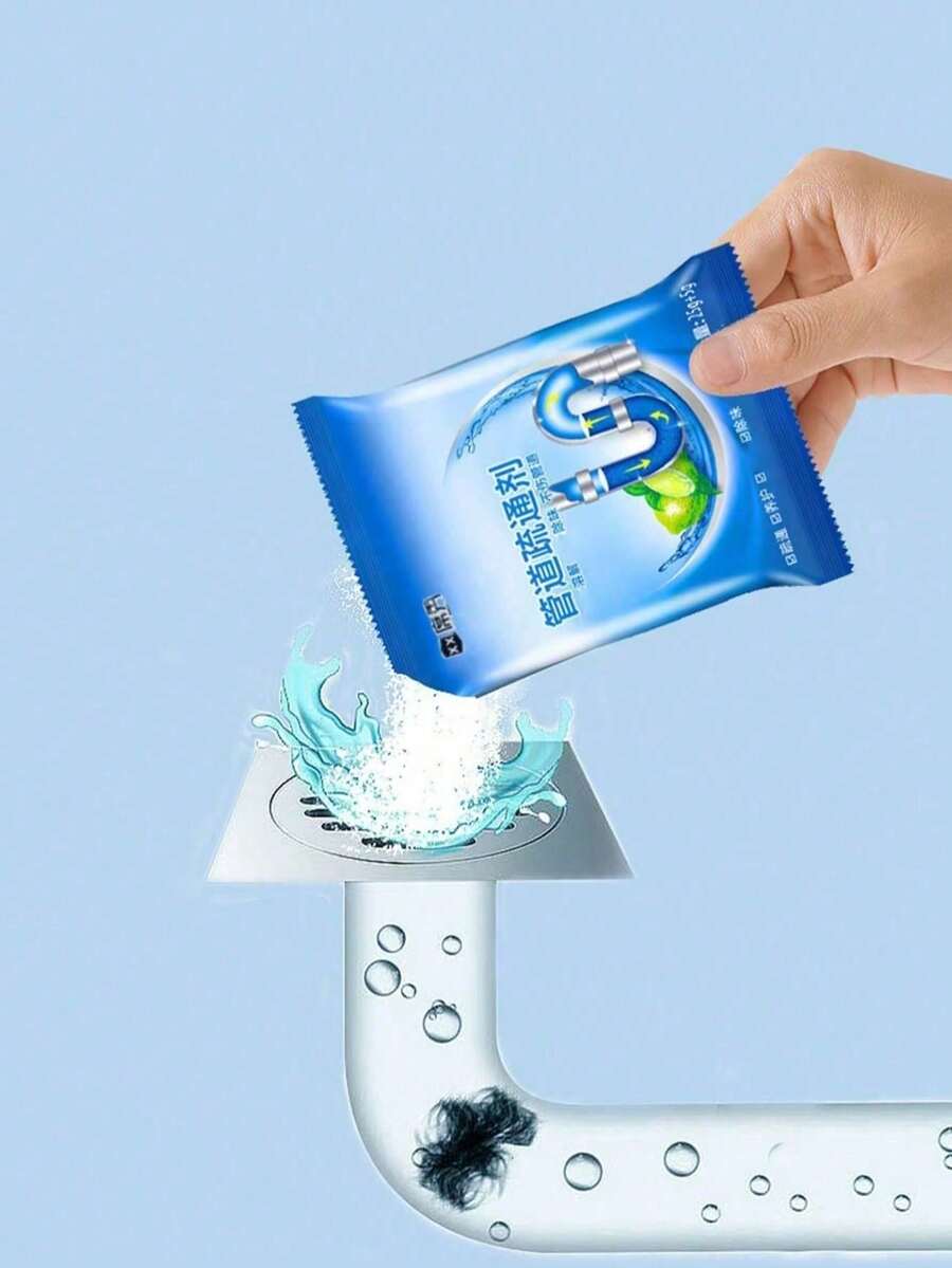 100/50pcs Powerful Sink & Drain Clog Remover Powder - Fast Acting Pipe Cleaner For Kitchen, Bathroom, Shower - Dissolves Hair, Grease, And Food Buildup