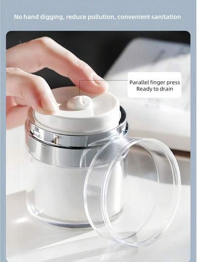 1pc Vacuum Pump Dispenser, 15ml/30ml/50ml/100ml Pump Dispenser, Vacuum Cosmetic Lotion Dispenser, Portable Press Pump Bottle, Suitable For Lotion, Cream, Body Milk, Hand Cream, Sunscreen, Hygiene Cleaning, Travel Bottle, Mother's Day Gift, Travel Essential, Holiday Essential, Bathroom Supplies