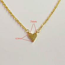 VKHK 1 chiếc dây chuyền mặt hình trái tim mạ vàng 18K đính đá Zirconia sáng bóng, thích hợp cho nữ giới đeo hàng ngày và trong các dịp cưới hỏi, làm quà tặng. - Vòng cổ mặt dây chuyền - Xem 5