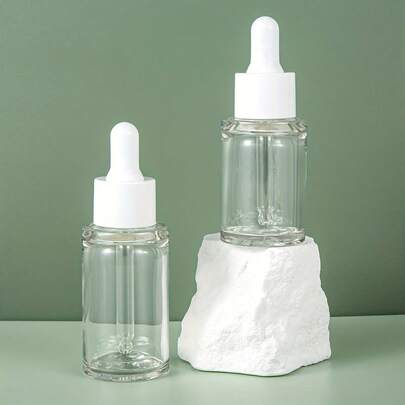 1pc 20ml/30ml/40ml/50ml Dropper Bottle, Transparent Essential Oil Bottle, Portable Refillable Travel Sample Bottle For Perfume, Cosmetics, Serum