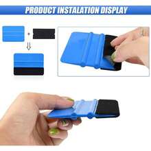 Sleek 4 Inch Plastic Felt Squeegee - Vinyl Scraper Car Decals, Squeegee Car Window Film Tinting Vinyl Wrap Wallpaper Smoothing Car Window Tint, Blue - 1PC - View 4
