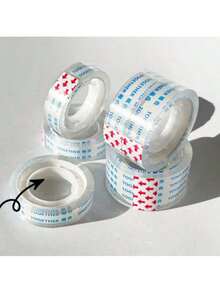 48/10/6 Rolls Transparent Student Tape - Mini Rolls, Ultra-Clear And Won't Cover Text; Suitable For Pasting Over Incorrect Answers Or Sealing Documents. High Adhesiveness, Tear-Resistant; Applicable For Study And Office DIY. Small Rolls, Easy To Carry. Transparent Stationery Tape, Small Tape, Small Patterned Tape. - Default - View 2