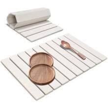 1 pieza Estera absorbente para secar vajilla, Almohadilla de drenaje plegable y portátil para inquilinos, personas descuidadas sin necesidad de lavar, material de grado para bebés, accesorio de cocina de gel de sílice, almohadilla de secado rápido para tazas y utensilios, estera plegable ahorradora de espacio para proteger el mostrador, posavasos modernos para el hogar - Multicolor - Ver 1