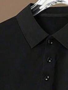 男士Polo衫，男士短袖，休闲运动百搭T恤，送给朋友、丈夫、男友的礼物 - 黑色 - 查看 5