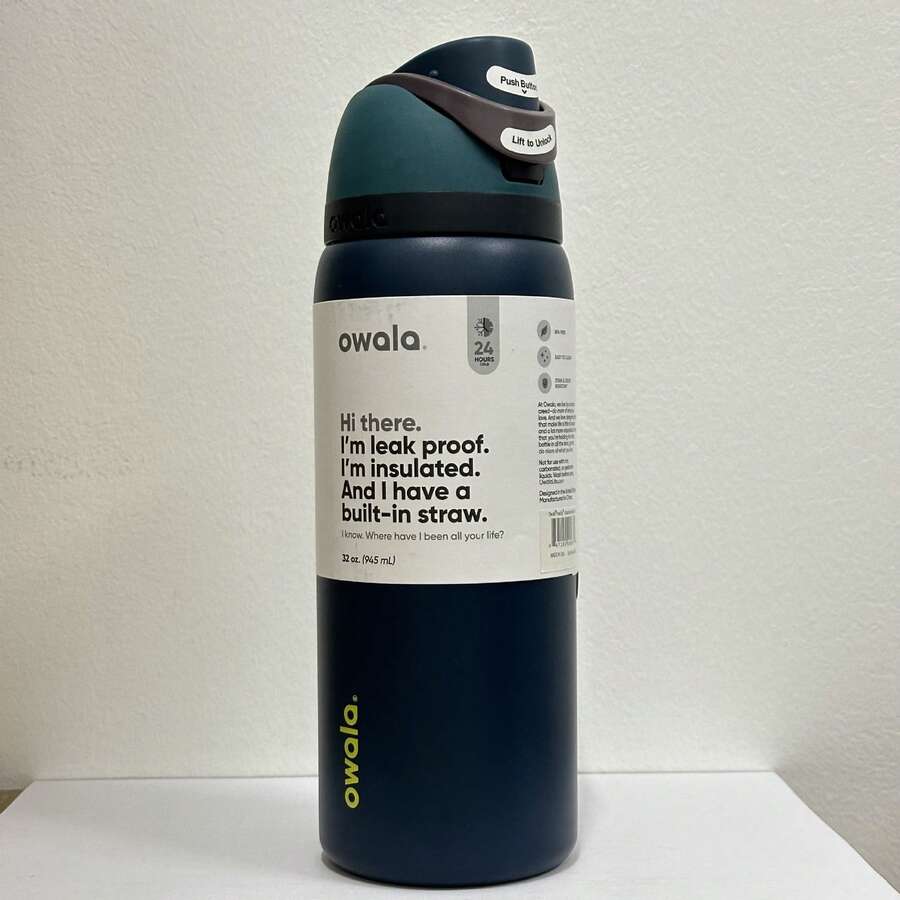 Bình nước Owala FreeSip có chức năng lọc trái cây, tương tự như các mẫu của Amazon và Temu, bình nước thể thao cách nhiệt bằng thép không gỉ. - Nhiều màu - Xem 1