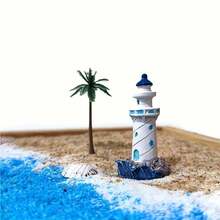 1pc Lighthouse Figurine, Nautical Theme Lighthouse Statue, Mediterranean Style Lighthouse Statue Decor, Suitable For Fairy Garden, Ocean Landscape Decoration, Nautical Craft Sand Table Scenery Accessories, Home Decor - A - View 3