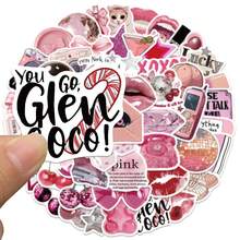 55 piezas Conjunto de pegatinas de chicas cool del centro de la ciudad en estilo Y2K de color rosa, pegatinas retro de disco, estrella, lazo, estética de los años 2000 para manualidades DIY, decoración de planificadores, portátiles, botellas de agua, patinetas, regalos para fiestas de adolescentes - Multicolor - Ver 4