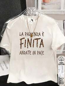 2026 K3 Spring/Summer Fitted Tops, 100% Cotton, Women's Short-Sleeve Crew Neck Plain T-Shirts, Soft And Comfortable, Casual, Streetwear, LA PAZIENZA È FINITA ANDATE IN PACE, Leopard Print, Slogan, Y2K, Top, Summer, Spring, T-Shirt, Gym, Sport, Evening Top, Blouse, Roman, Vintage, Carnival, Valentine's Day, Maija, Women's Tops, Spring Outfit, Jersey, Women's Winter Clothing, Women's Summer, Fun T-Shirts, Vacation, Beach, Casual, 90s Clothing, Cute Tops, Black Tops, White Tops, Summer Tops, Spring, Women, Women's Easter Clothing, Carnival, All Seasons, Office/Living Room/Home/Minimalist, Women's Western, Outfits, 80s American Retro Style, Teens, Unisex, Outerwear, Autumn/Winter, Plus Sizes, Valentine's Day, Carnival, White Top - trắng - Xem 1