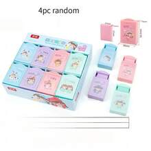4pcs Panda, Capybara And Zodiac Theme Magic Eraser Box, Clean And Low-Residue Pencil Erasers, Cute Cartoon Erasers Suitable For Students, With Small Devices To Make The Eraser Disappear. - Multicolor - View 13