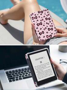 粉色豹纹领结图案平板电脑保护套，兼容 iPad Air 11 英寸 M3 2025 / M2 2024、Air 第五代 2022、(A16) 11 英寸第十一代 2025，兼容三星 Galaxy Tab、Kindle Paperwhite 第十二代 2024，透明背壳，时尚图案保护套，支持自动睡眠/唤醒功能，气囊保护，适合送礼和办公使用。 - 彩色 - 查看 9