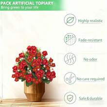 Artificial Flowers Garden Stakes, Realistic Yard Sign Ground Insert Outdoor Decor For Lawn - A - View 6