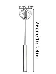 1/2pcs Multi-Purpose Cream/Egg White Beater, Handheld Yogurt/Bread Mixer, Rotary Metal Whisk, Kitchen Tool, Kitchenware, Kitchen Accessory, Household Kitchen Supplies - Multicolor - View 12