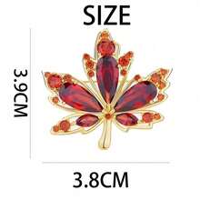 New Arrival Elegant Red Maple Leaf Brooch, Luxury Delicate Accessory For Shirt, Suit - Red - View 8